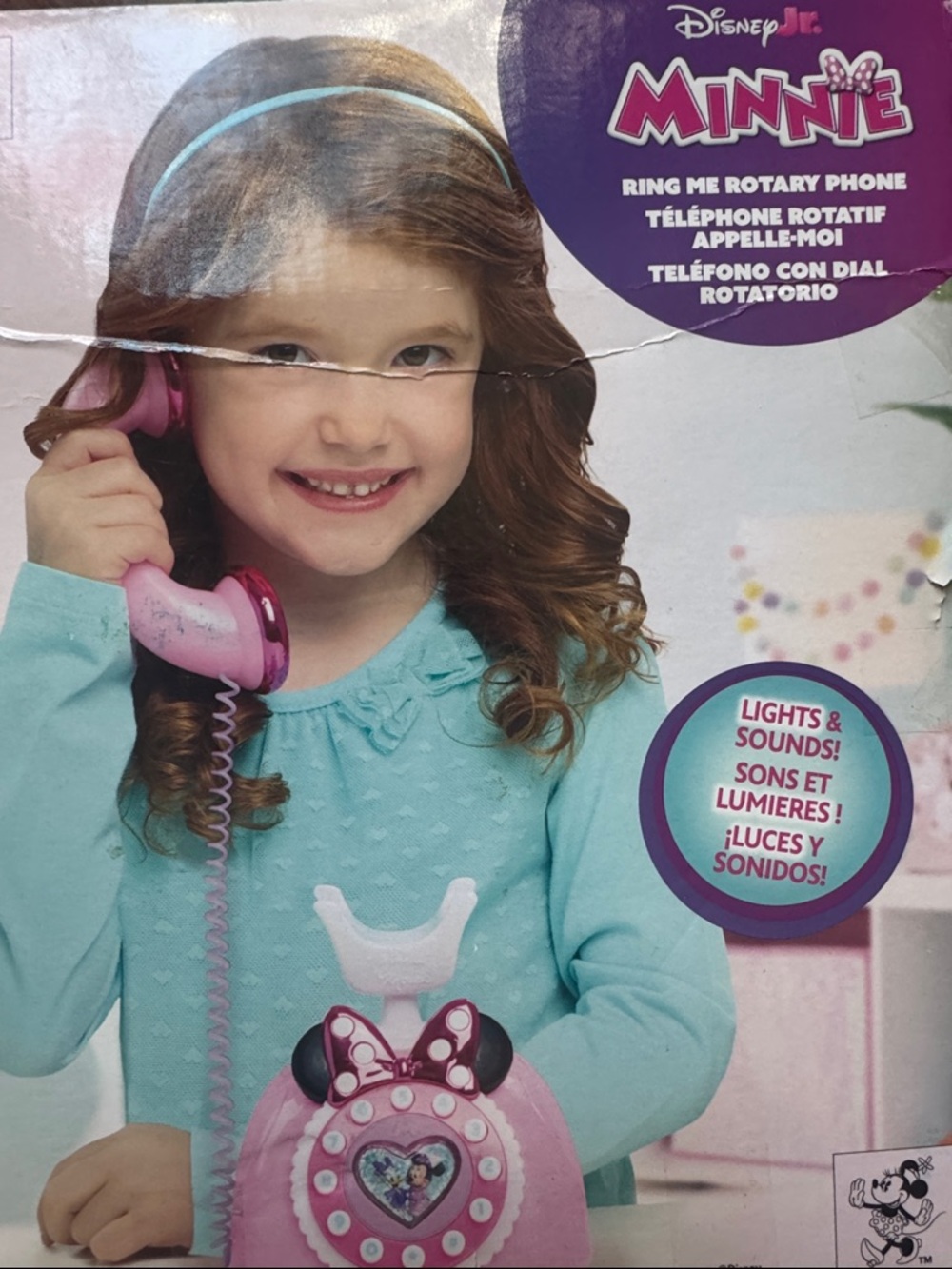Disney Minnie Mouse Pink and Metallic Fuchsia Rotary Play Phone - Picture 2 of 2